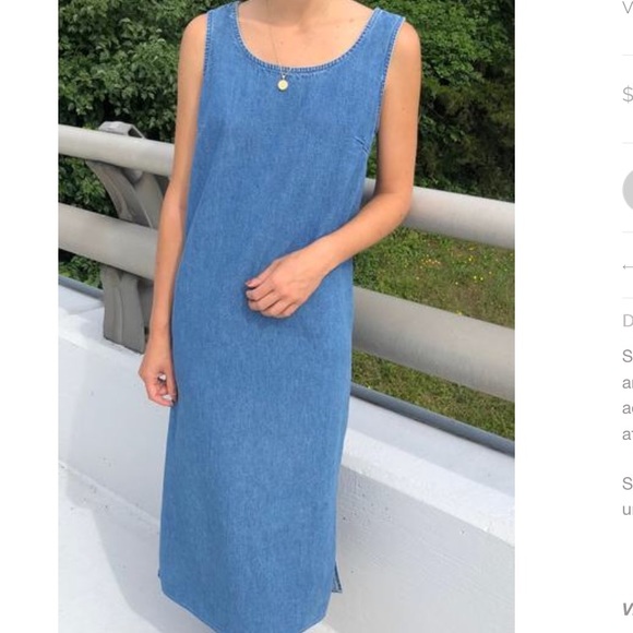 1990s Vintage Denim Maxi Sac Pinafore Dress - Picture 2 of 8